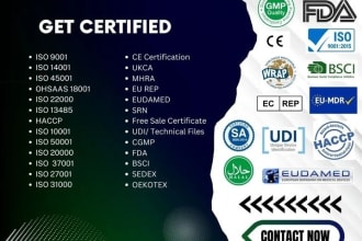 do iso 9001, 14001, 45001, 13485 and other iso documentation and certifications