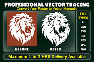 redraw logo and image to vector, vector tracing, vectorize