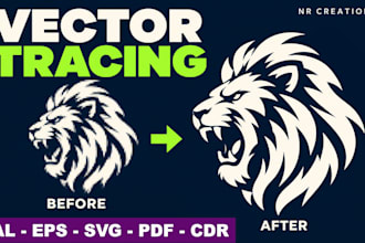do manual vector tracing and redraw your logo or image to svg ai eps