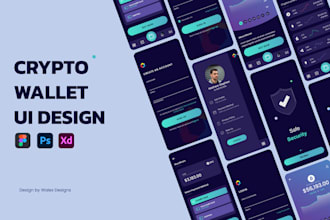 design crypto wallet, exchange mobile app UI UX in figma