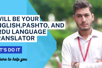 do translation english to urdu, english to pashto,vice versa