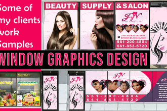 do eye catchy window graphics design,store front, sign board with mockup