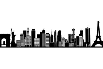 draw city silhouette  city skyline landscape silhouette