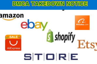 remove copyright listing product shopify,etsy,ebay,alibaba,aliexpress,under dmca