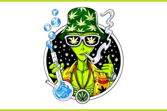 be make a premium quality cannabis, weed, hemp, brand logo
