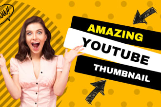 design attractive clickbait youtube thumbnail with in 2 hrs