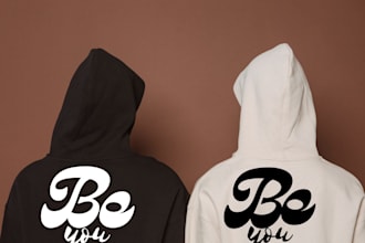 create a minimalist typography hoodie design for you