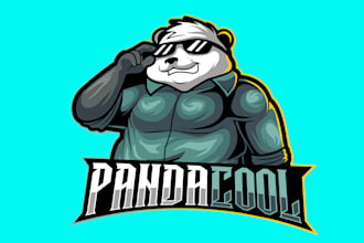 design creative killer panda mascot  logo with satisfaction guaranteed