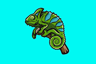 create amazing chameleon mascot  logo design for you in 12 hours