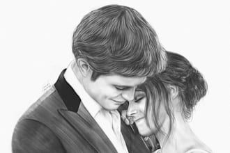 draw realistic pencil portrait from your photos