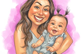 draw caricature art style fun ideal gift