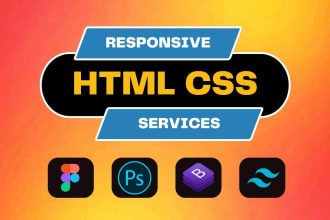convert figma to html, psd to html by bootstrap or tailwind