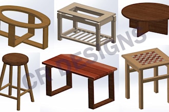 do 3d industrial designs and wood designs with solidworks