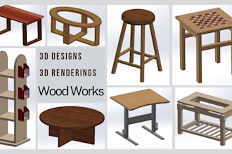 do 3d industrial designs and wood designs with solidworks
