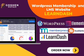 design wordpress learndash lms community website learnpress learndash