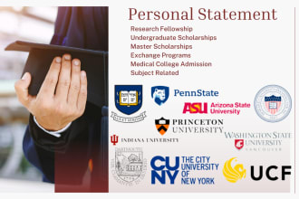 edit your personal statement for fellowship, residency and university admission