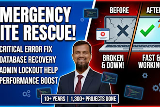 do emergency wordpress site recovery, database fix, or core repair