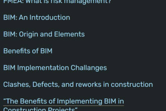 write SEO optimized content about bim for your website, etc