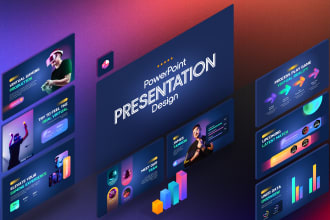 do futuristic powerpoint presentation design, pitch deck, keynote