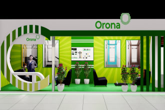 design render exhibition booth stall kiosk 3d stand