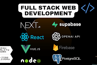 develop custom full stack web application in modern framework