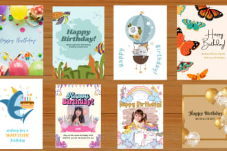 create birthday, wedding, party, invitation, holiday, greeting card in 3 hours