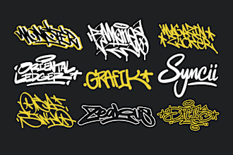 create a graffiti handstyle tag for your name or logo brand