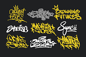 create a graffiti handstyle for tag name or your logo brand