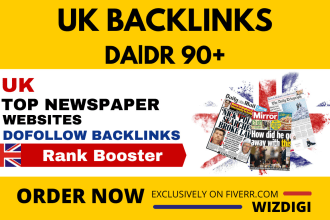 uk SEO from top UK da90 newspapers UK backlinks