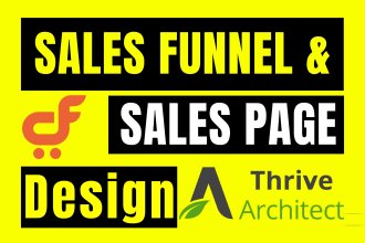 create sales funnel or sales page by thrive architect and cartflows
