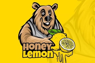 make professional animal mascot logo design with vector file