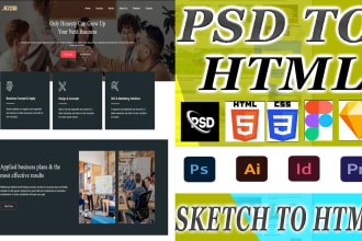 convert PSD to HTML PSD to bootstrap CSS with responsive