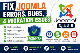fix joomla errors, bugs and critical issues fast