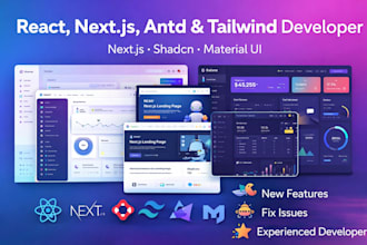 be your react, next js, antd, tailwind CSS, shadcn, material UI  developer