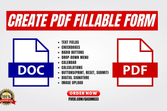 create a professional fillable PDF form
