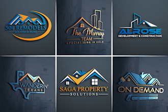 do real estate construction property management and home luxury logo