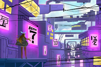 create anime, game, and visual novel background painting