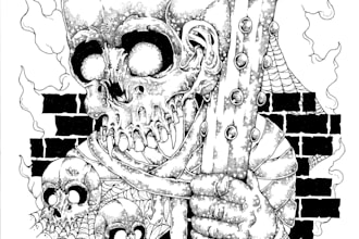 create crust punk metal dark art illustrations for band or brand