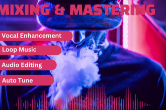 do mixing and mastering, vocal enhancement in audacity and daw