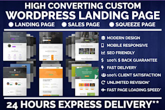 develop a business website or landing page elementor pro wordpress basic SEO