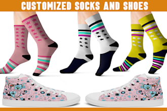 do sublimation unique socks design and shoes design
