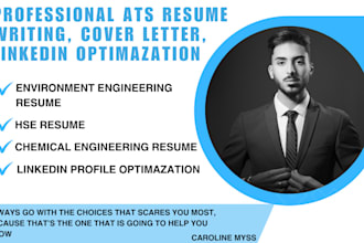 write chemical, hse, oil and gas, environment engineering and tech resume