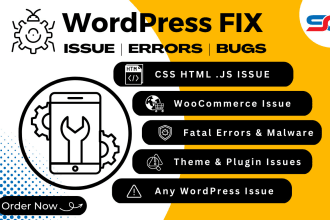 fix wordpress errors, issues, problems or bugs