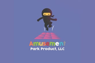 do a bright neon colorful better logo for family entertainment parks