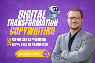 write about digital transformation, cryptocurrencies, cloud computing, iot, ai