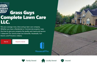 do lawn care website, construction website , booking with jobber, house call