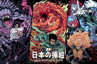 draw design japanese illustration style for anything