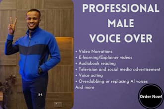 record professional black african american male voiceover