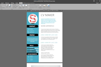 design editable cv in ms word