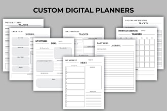 design digital planner, digital journal, printable planners